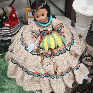 Handcrafted Beige and Multicolor Doll
